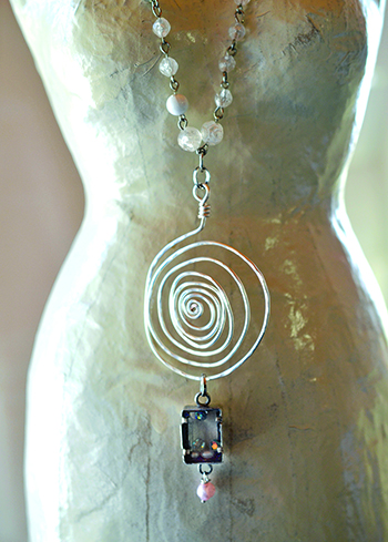 Wire swirl jewelry by Jen Cushman