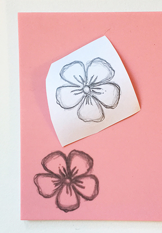 Transferred image for stamp carving