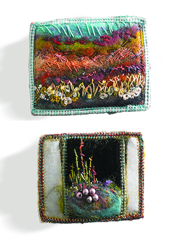Nature-inspired mixed media art by Colleen Anspaugh from Cloth Paper Scissors magazine