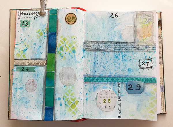 Planner pages with depth and shadows