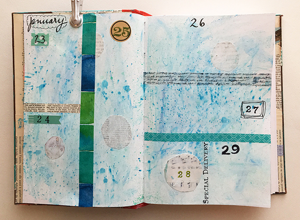 A variety of materials used to divide up a weekly planner spread