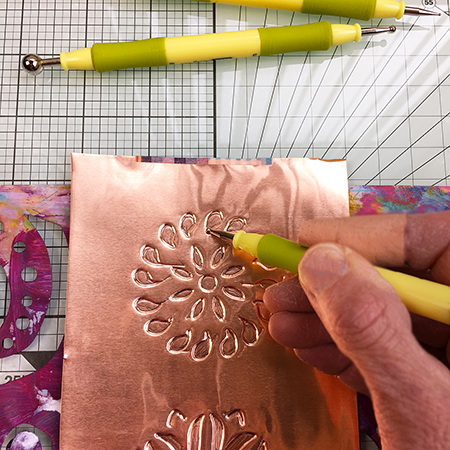 Metal embossing with a small-tipped stylus