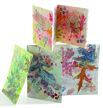 Nature printing with leaves from Cloth Paper Scissors magazine