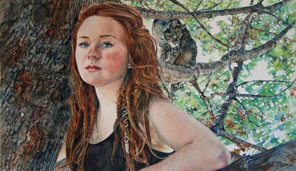Cat’s Cradle (watercolor) by Lisa O’Regan | watercolor portraits