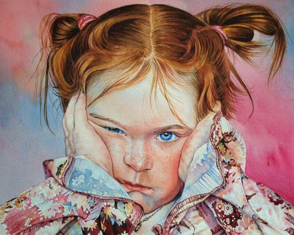 Nobody Told Me There’d Be Days Like This (watercolor) by Lisa O’Regan | watercolor portraits