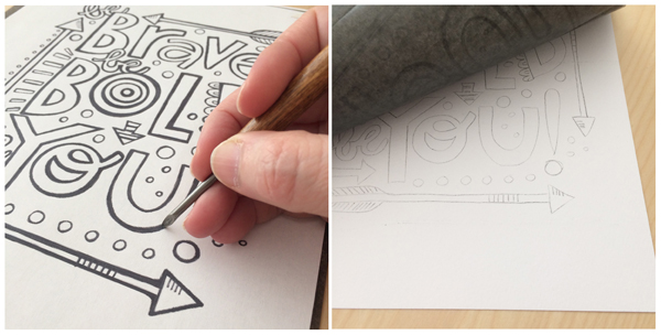 transfer paper watercolor step 2-3