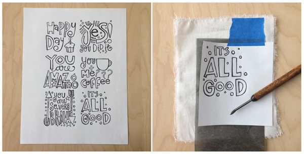 transfer paper fabric steps 1-2
