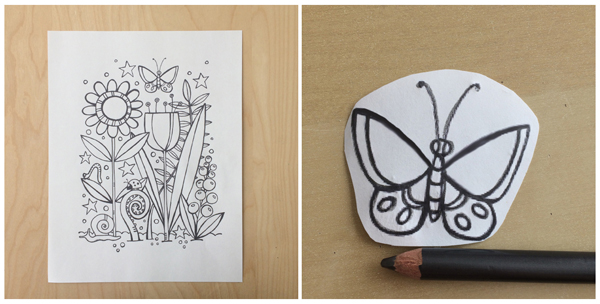 graphite transfer stamp carving