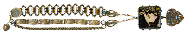 Recycled vintage mixed-media jewelry from Cloth Paper Scissors magazine