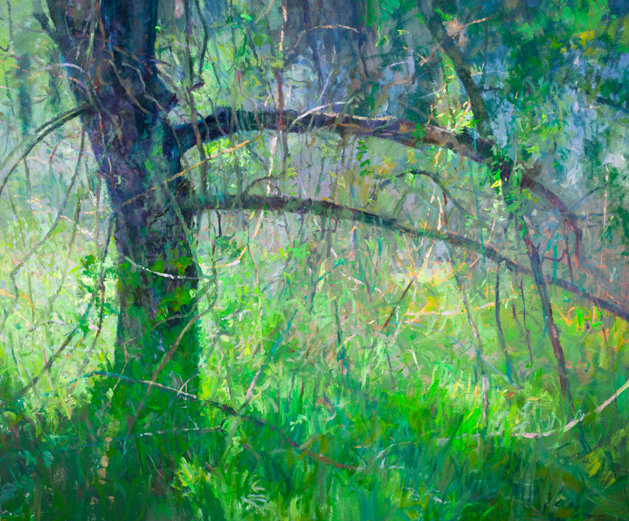 Alla prima: Quiescence, Gates Diptych, left panel, by Peter Fiore.