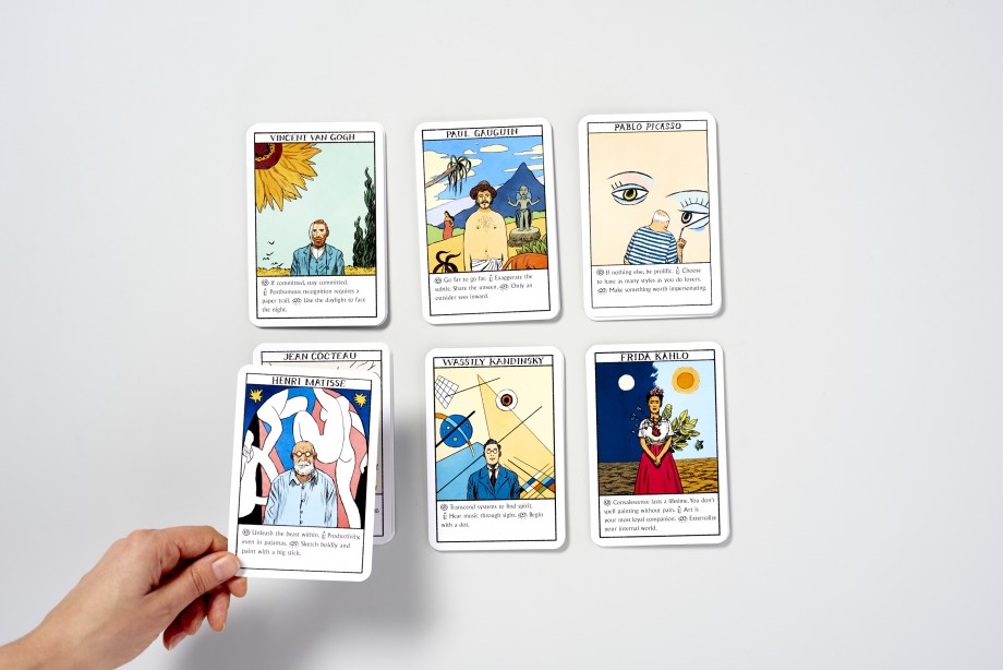 Famous artists playing cards: Art Oracles by Katya Tylevich and illustrated by Mikkel Sommer. Image courtesy of Laurence King