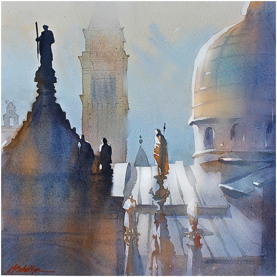 Watercolor painting by Thomas Schaller.