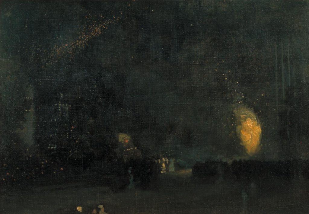 Nocturne: Black and Gold - The Fire Wheel by James Abbott McNeill Whistler, 1875