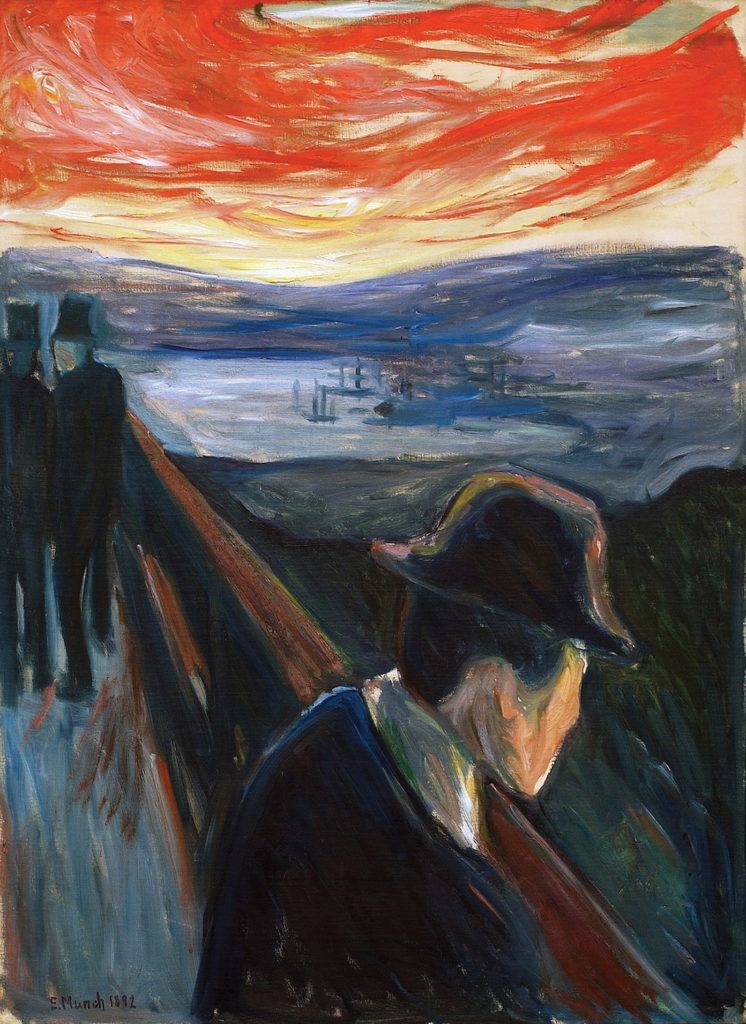 Sick Mood at Sunset: Despair by Edvard Munch, 1892, oil on canvas | Article written by Jerry N Weiss for Artists Magazine