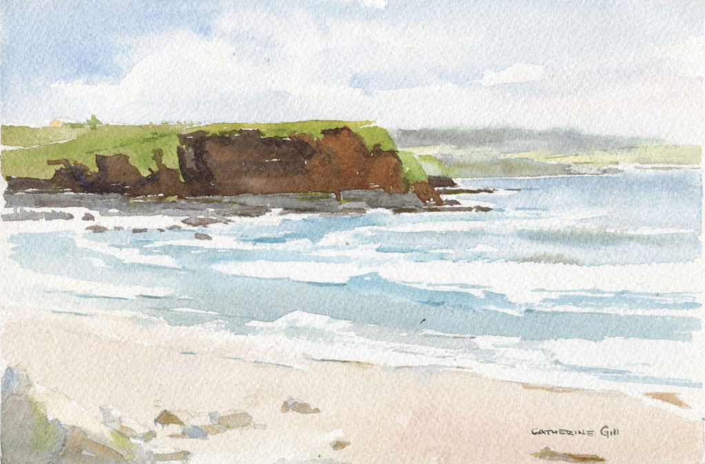 Ireland Shore by Catherine Gill | Techniques for Painting Outdoors, How to Paint the Earth, Sky and Sea in Landscapes | Watercolor Artist, Artists Network