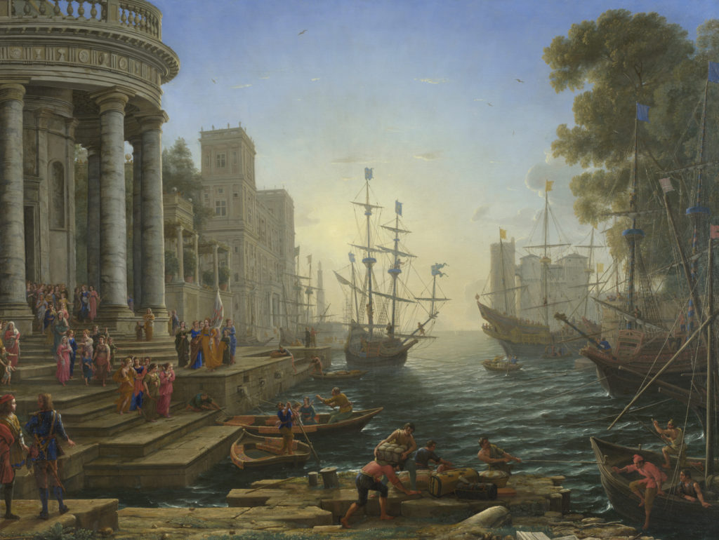 Seaport With the Embarkation of Saint Ursula by Claude Lorrain, 1641