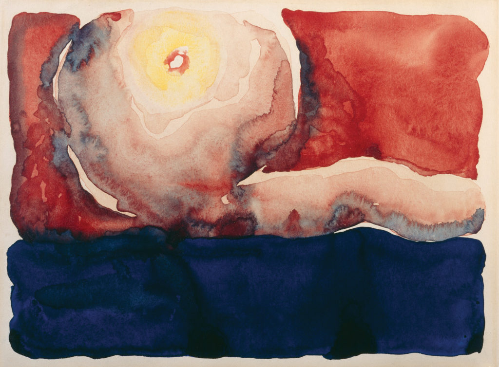 Evening Star No. VII by Georgia O'Keeffe (1917; watercolor on paper, 8⅞x11⅞) Selected by Carolyn Kastner, Ph.D., Curator, Georgia O’Keeffe Museum, Santa Fe, N.M.