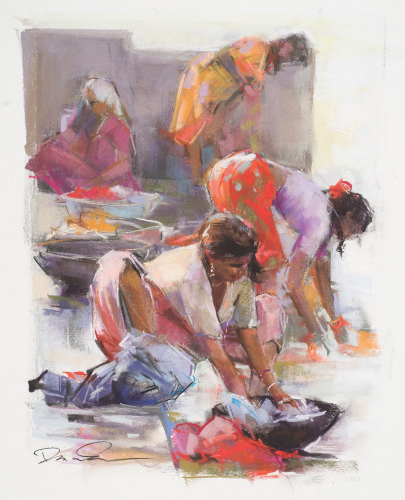 Ghat Women by Dawn Emerson | 20 Pastel Works and Words of Wisdom from 20 Award-Winning Artists | Artists Network