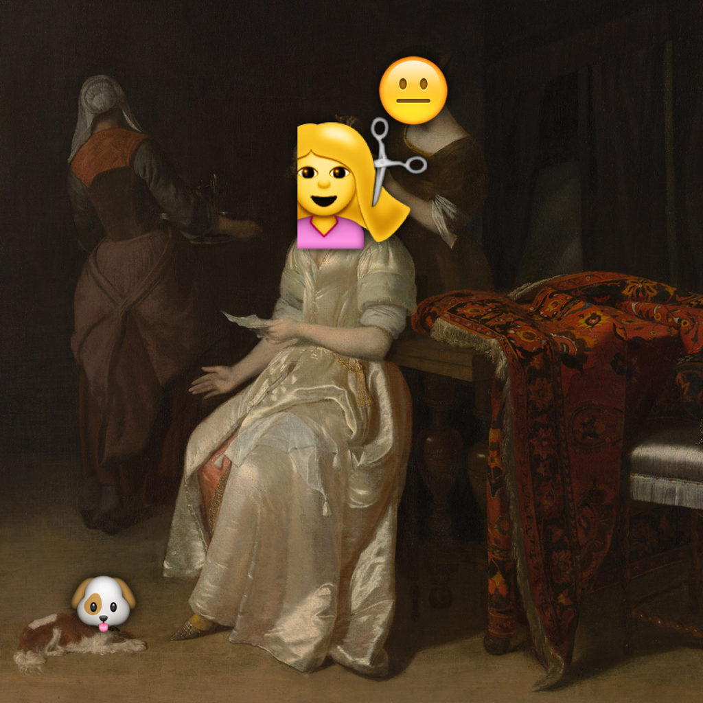 Emoji Day version of The Love Letter by Jakob Ochtervelt