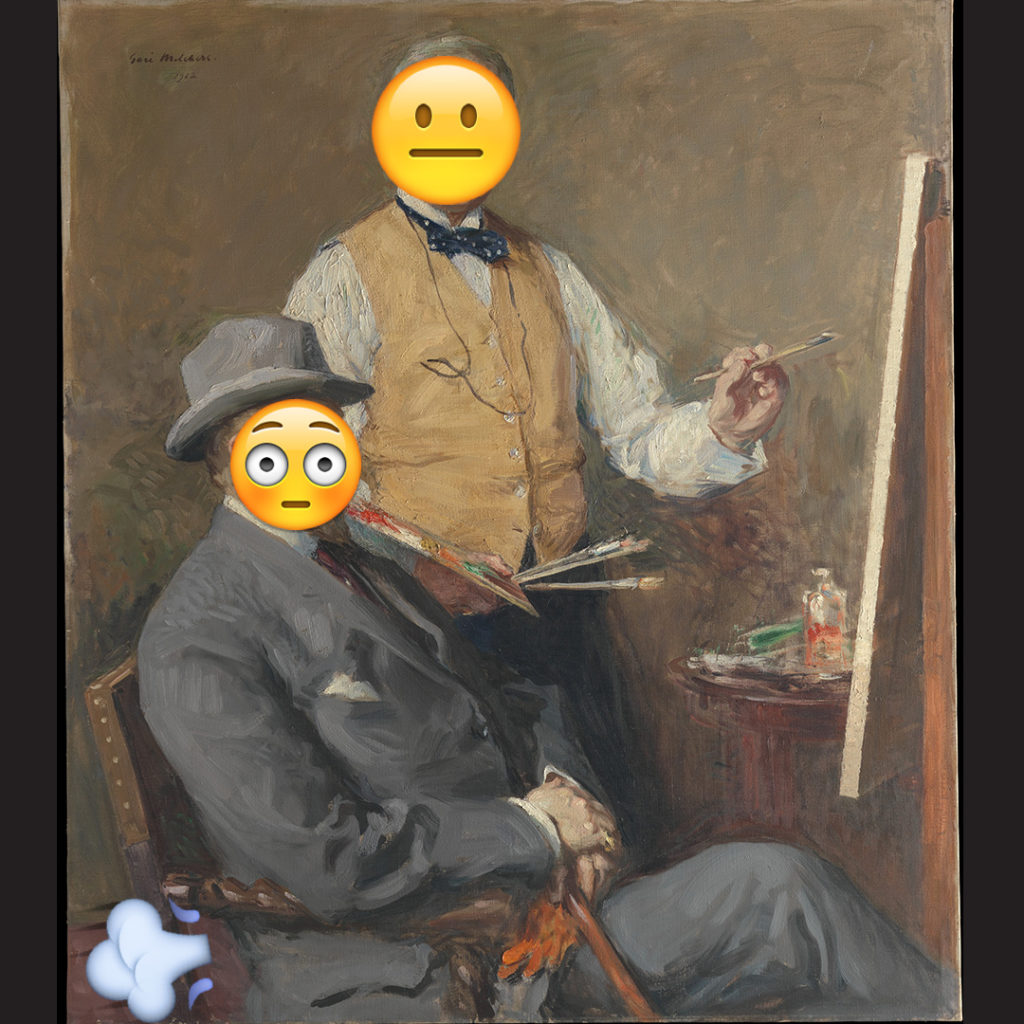 Emoji Day version of In the Studio (Gari Melchers and Hugo Reisinger) by Gari Melchers