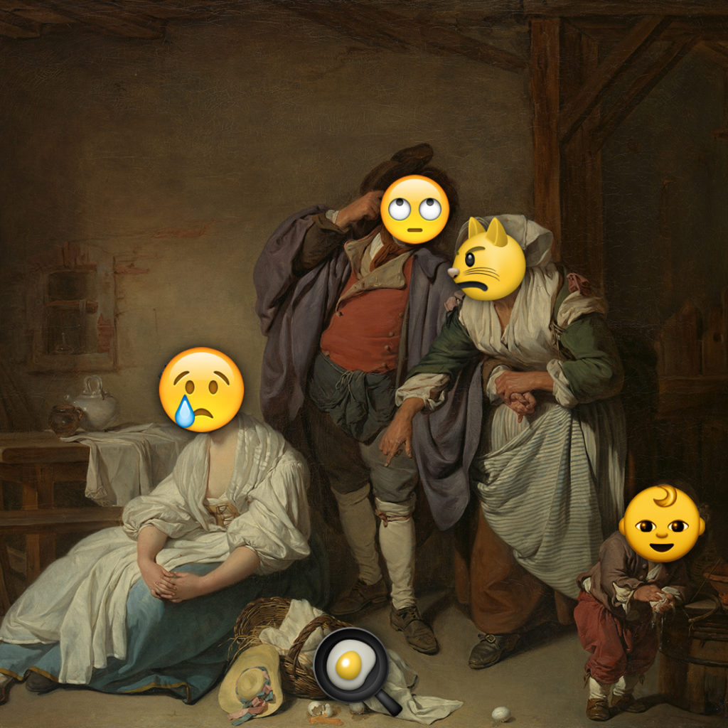 Emoji Day version of Broken Eggs by Jean-Baptiste Greuze
