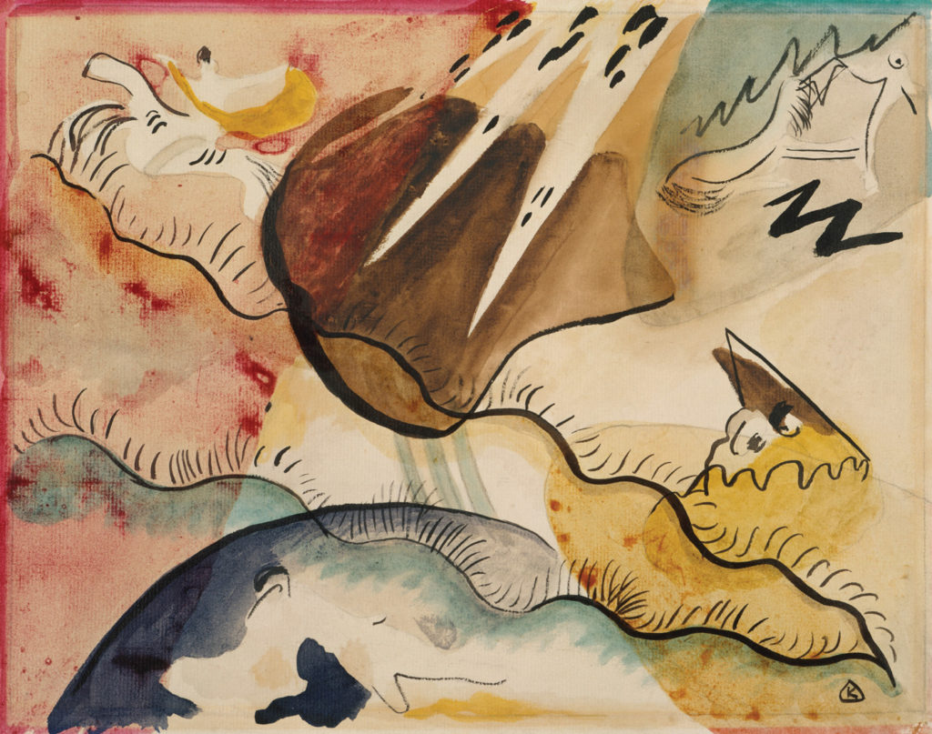 Rain Landscape by Wassily Kandinsky 1911; watercolor on paper, 10x12½