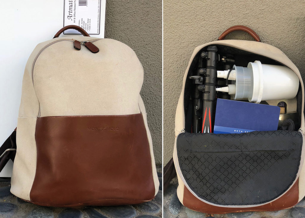 All of my traveling essentials fit inside one small backpack.