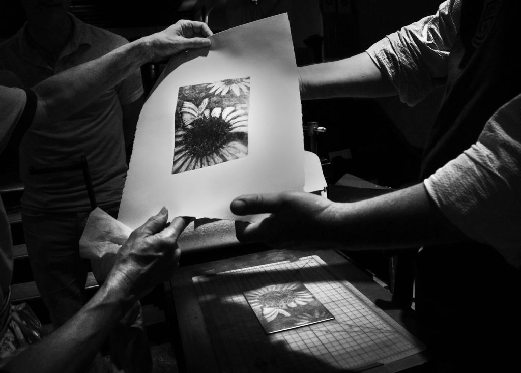 Printmaking is often a collaborative art-making experience.