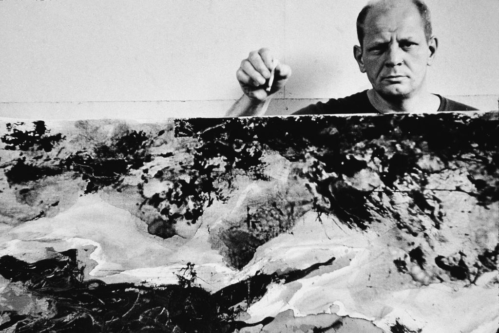 LEFT In 1953, Tony Vaccaro shot this picture of Pollock in his studio in Springs, near East Hampton, New York, for an article in Look magazine that was never published.