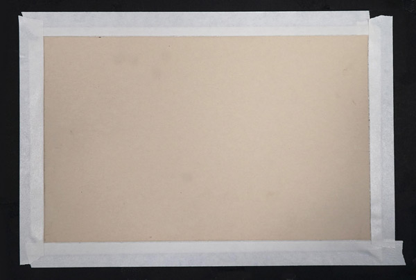 A tape-to-tape technique allows for use of the full sheet of a piece of sanded pastel paper—and a secure, fl at working surface all around.