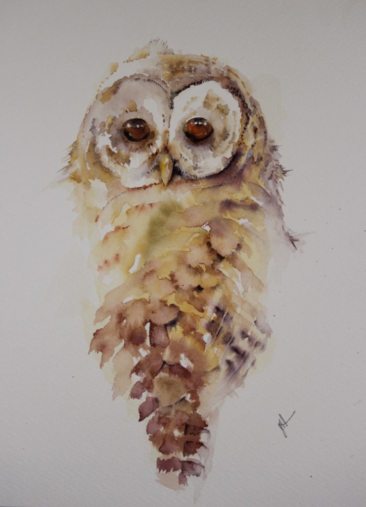 In Wait by Jean Haines, watercolor