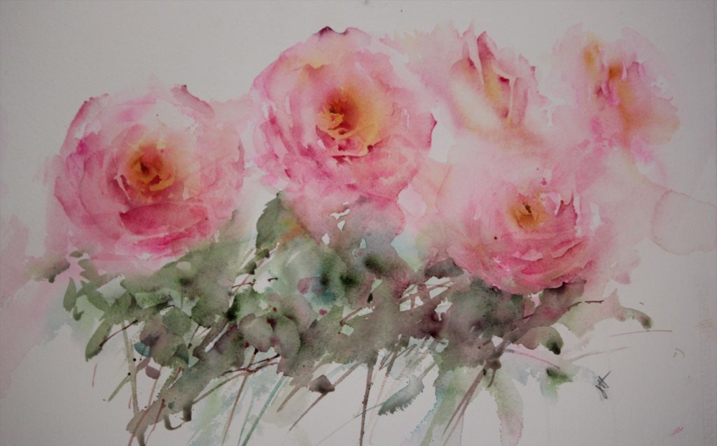 Mindfulness by Jean Haines, watercolor