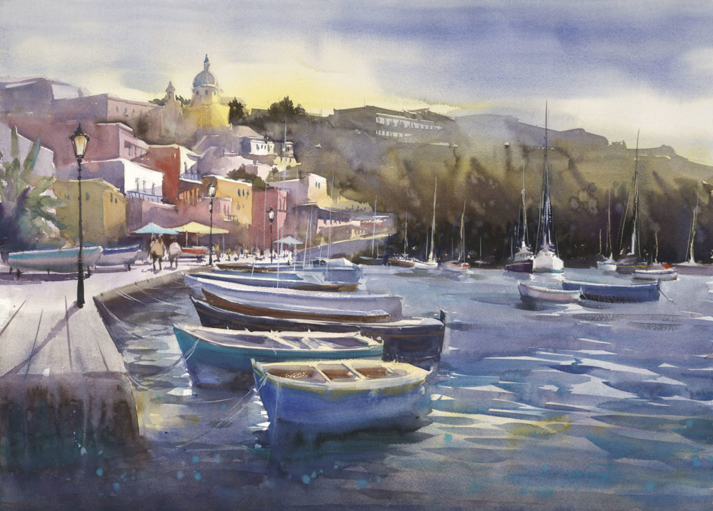 Procida Fisherman by Keiko Tanabe, watercolor