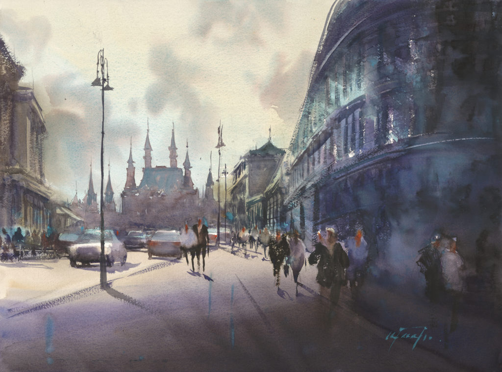 Turquoise Light (Moscow Russia) by Keiko Tanabe, watercolor
