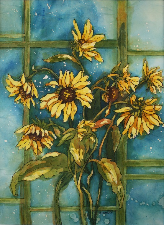 Watercolor Batik Art on Rice Paper , Watercolor Batik Art on Rice Paper