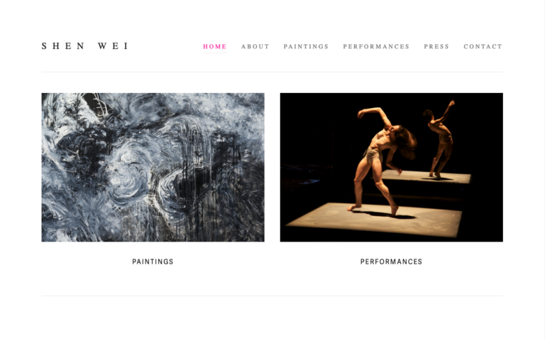 Artist Websites: Shen Wei uses a .art domain